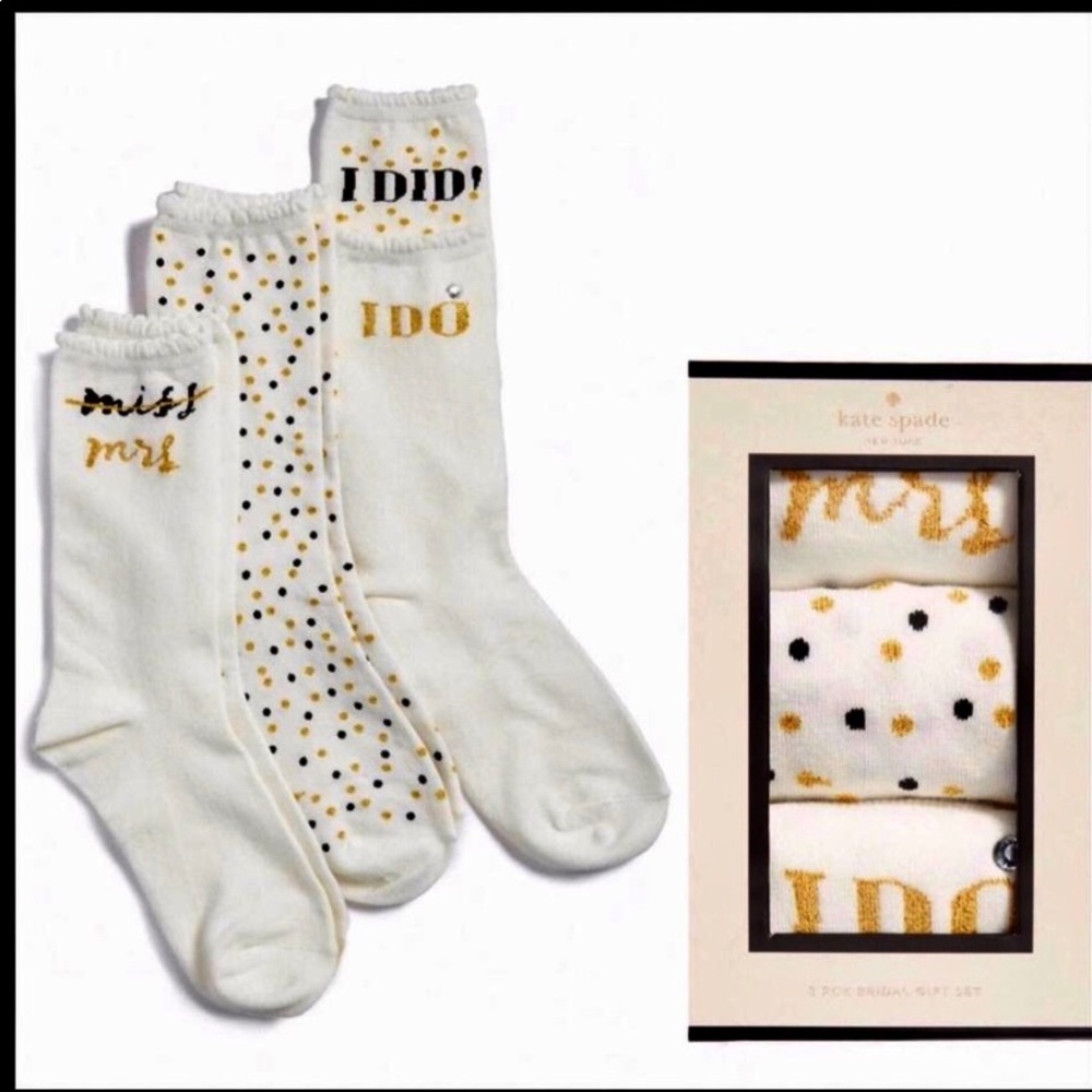Kate Spade 3pk bridal gift set crew socks